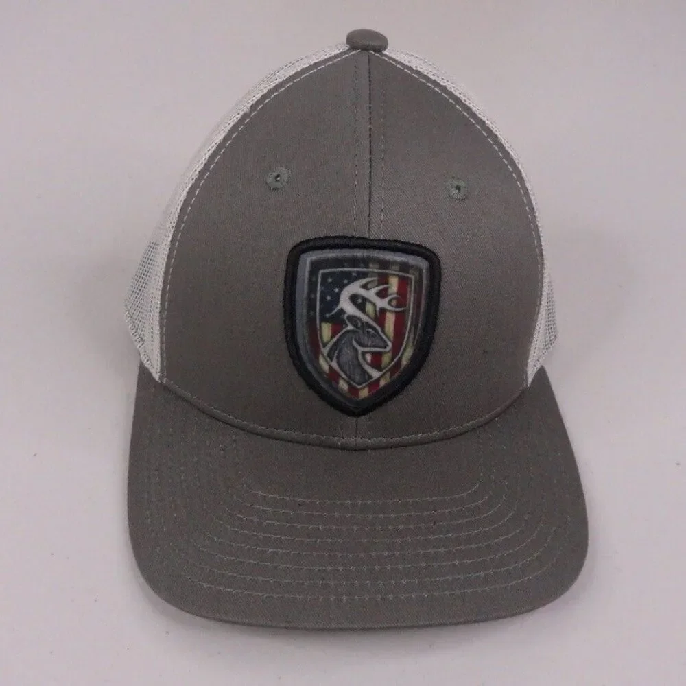Drake Non-Typical Hat Cap Snapback Trucker Gray White American Shield Mesh NWT